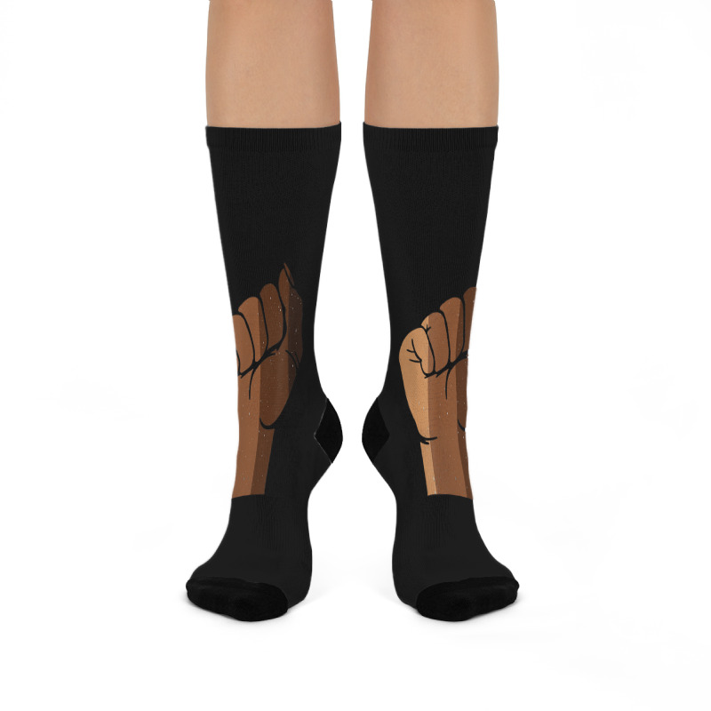 Drippin Melanin Fist Black Pride Black History Month Gift _002 Crew Socks | Artistshot