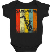 Saxophone Vintage Sax Lover 70s 80s Style Baby Bodysuit | Artistshot