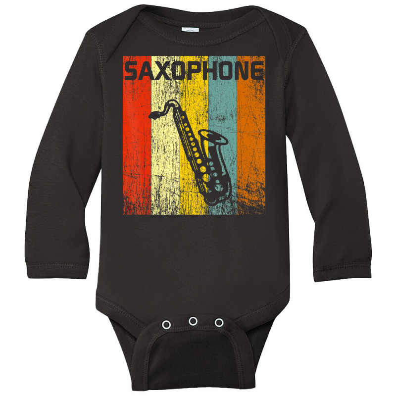 Saxophone Vintage Sax Lover 70s 80s Style Long Sleeve Baby Bodysuit by hongquangd | Artistshot