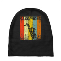 Saxophone Vintage Sax Lover 70s 80s Style Baby Beanies | Artistshot