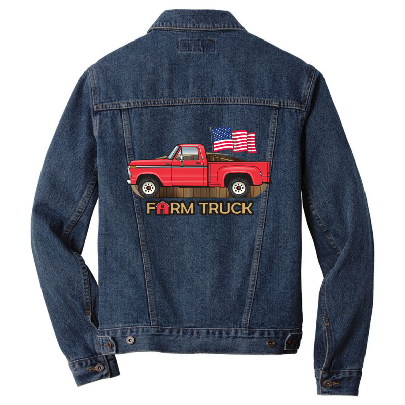 Farm Truck Stepside Castillo Red Men Denim Jacket | Artistshot