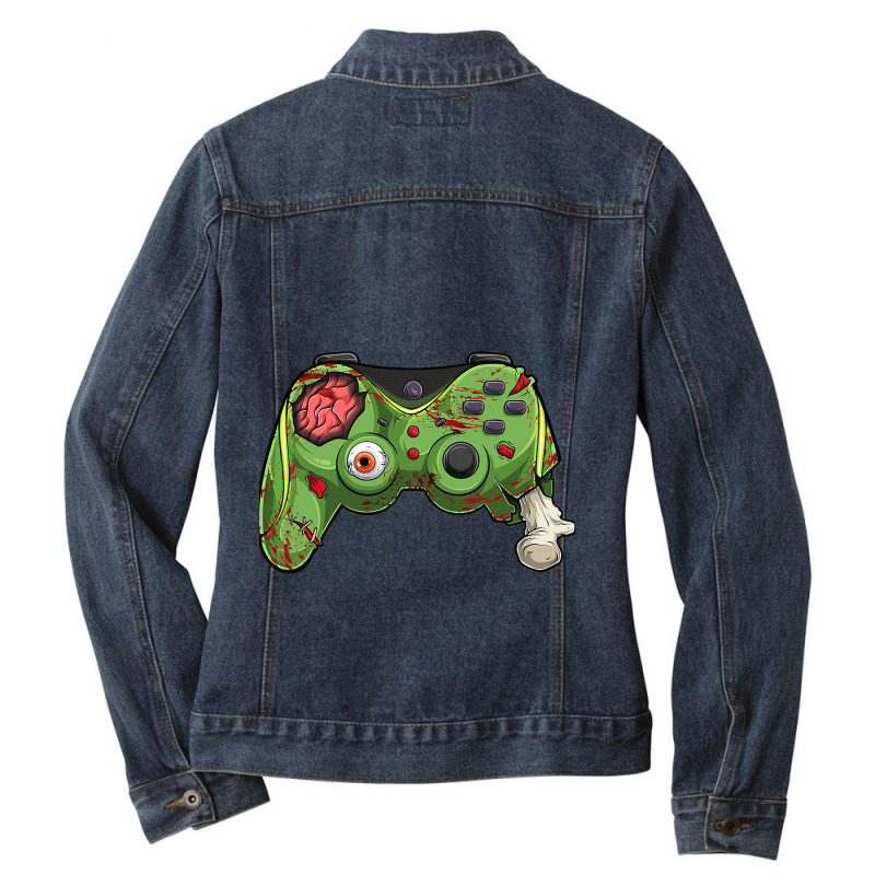 Halloween Gamer Zombie Controller Video Gamer Kids Mens Boys  Classic Ladies Denim Jacket by ElizabethAtist | Artistshot