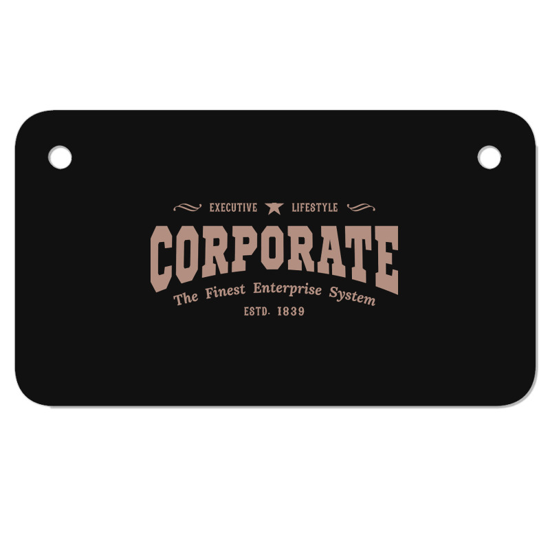 Trending Vintage Global Corporate Career Typography Motorcycle License Plate | Artistshot