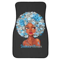 Womens Grey Blue Flowers Afro Hair Black Woman Diabetes Warrior Front Car Mat | Artistshot