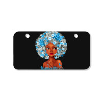 Womens Grey Blue Flowers Afro Hair Black Woman Diabetes Warrior Bicycle License Plate | Artistshot