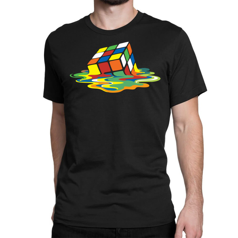 cross Carelessness Upbringing Custom Big Bang Theory Sheldon Cooper Melting Rubik's Cube Cool Geek  Classic T-shirt By Ruliyanti - Artistshot