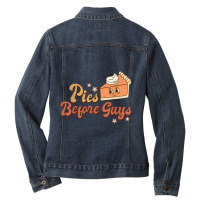 Pies Before Guys Fall Thanksgiving Pumpkin Pie Funny Toddler Ladies Denim Jacket | Artistshot