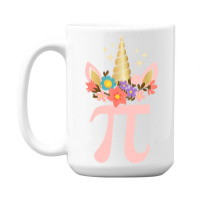 Cute Unicorn Face Pi Day  Girls Women Math Geek 15 Oz Coffee Mug | Artistshot