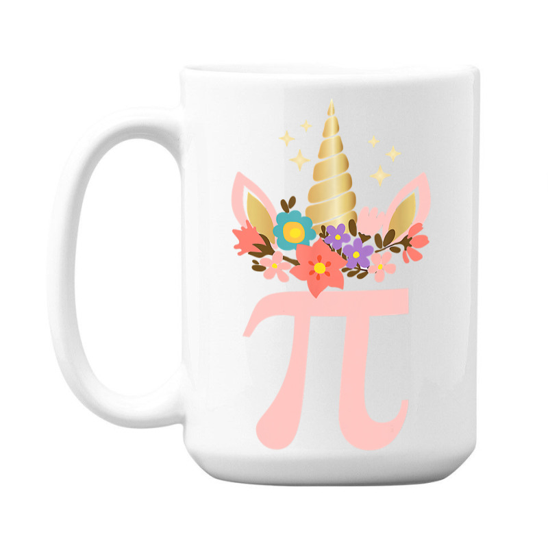 Cute Unicorn Face Pi Day  Girls Women Math Geek 15 Oz Coffee Mug | Artistshot