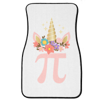 Cute Unicorn Face Pi Day  Girls Women Math Geek Front Car Mat | Artistshot