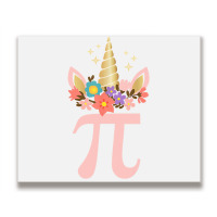 Cute Unicorn Face Pi Day  Girls Women Math Geek Metal Print Horizontal | Artistshot