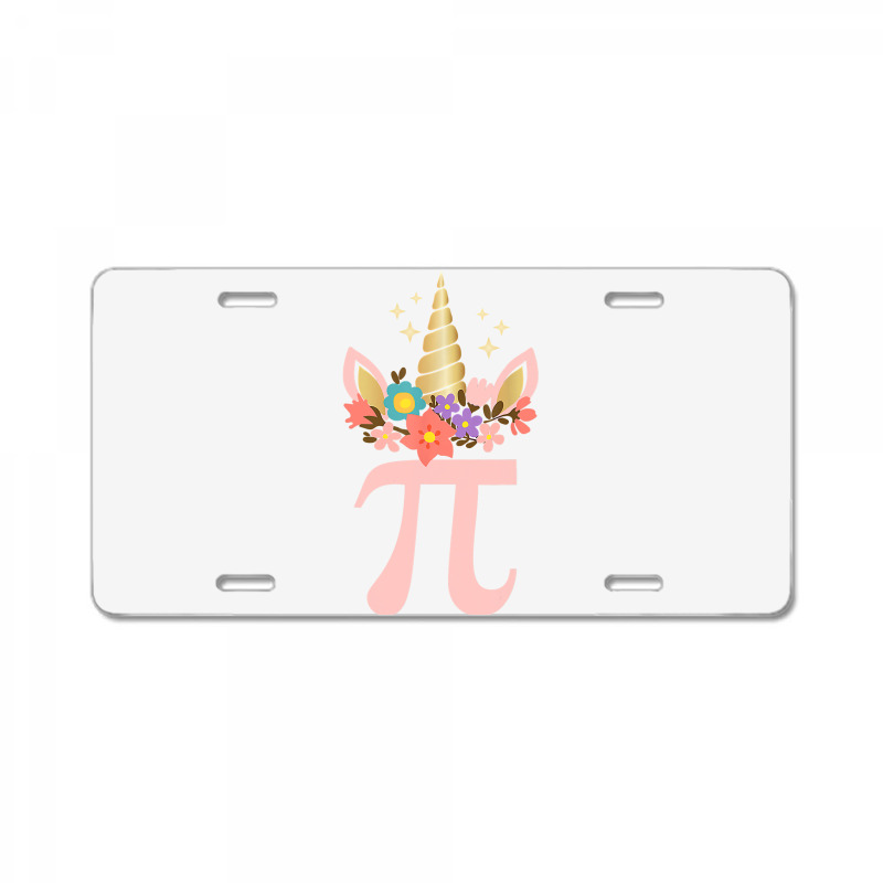 Cute Unicorn Face Pi Day  Girls Women Math Geek License Plate | Artistshot