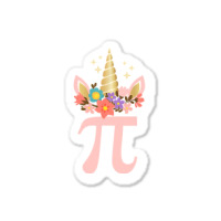 Cute Unicorn Face Pi Day  Girls Women Math Geek Sticker | Artistshot