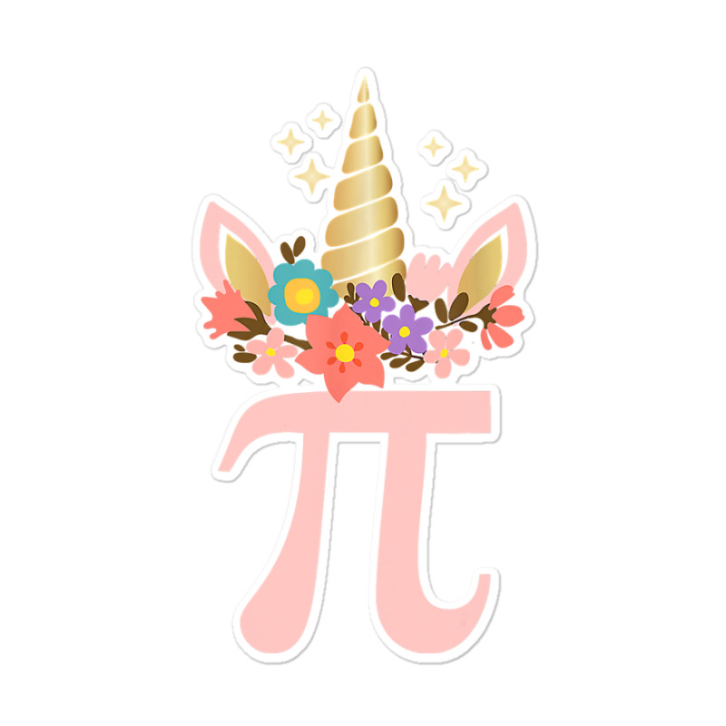 Cute Unicorn Face Pi Day  Girls Women Math Geek Sticker | Artistshot