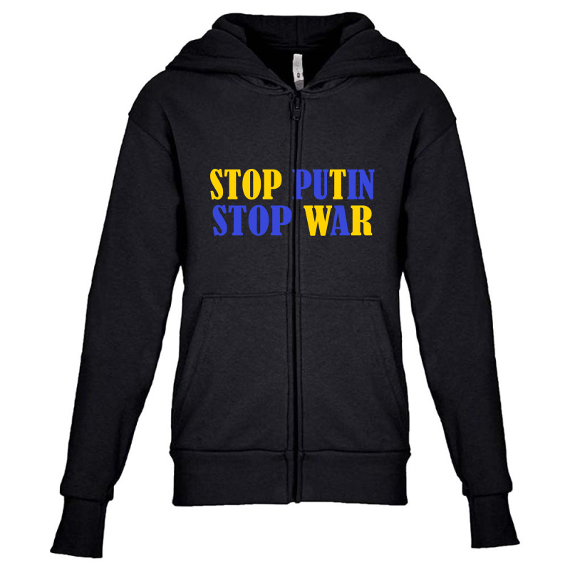 Stop Putin Stop War Youth Zipper Hoodie by BARYONYXPRISM | Artistshot