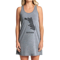 Neighborhoods Of Chicago Black Letters Love Tank Dress | Artistshot