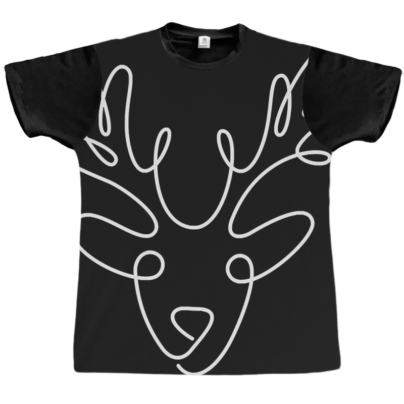 One Line Christmas Reindeer Graphic T-shirt | Artistshot