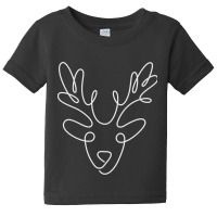 One Line Christmas Reindeer Baby Tee | Artistshot