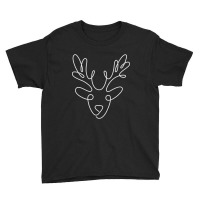 One Line Christmas Reindeer Youth Tee | Artistshot