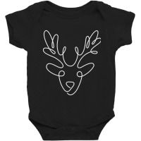 One Line Christmas Reindeer Baby Bodysuit | Artistshot