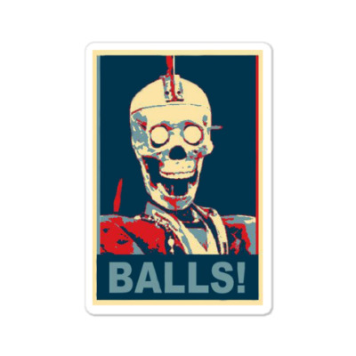 Geoff Robot Balls Craig Ferguson Late Show Sticker Designed By Ruliyanti
