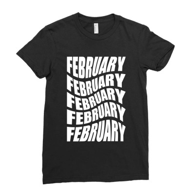 February Ladies Fitted T-shirt Designed By Pixelcon