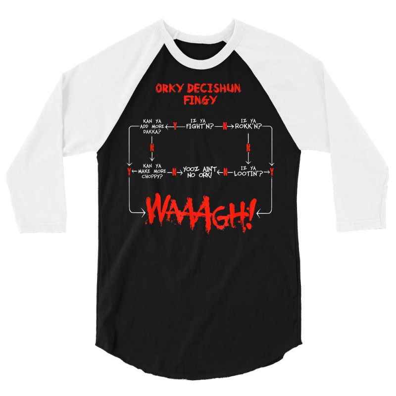 Ork Decision Chart Miniature Tabletop Wargaming Meme T Shirt 3/4 Sleeve Shirt by carlianagorley | Artistshot