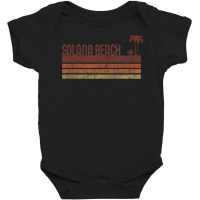 Solana Beach California Vintage 70s 80s Vacation Baby Bodysuit | Artistshot