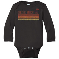 Solana Beach California Vintage 70s 80s Vacation Long Sleeve Baby Bodysuit | Artistshot