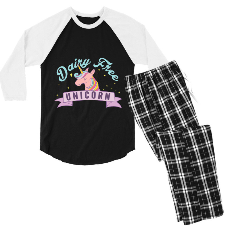 Dairy Free Unicorn Men's 3/4 Sleeve Pajama Set | Artistshot