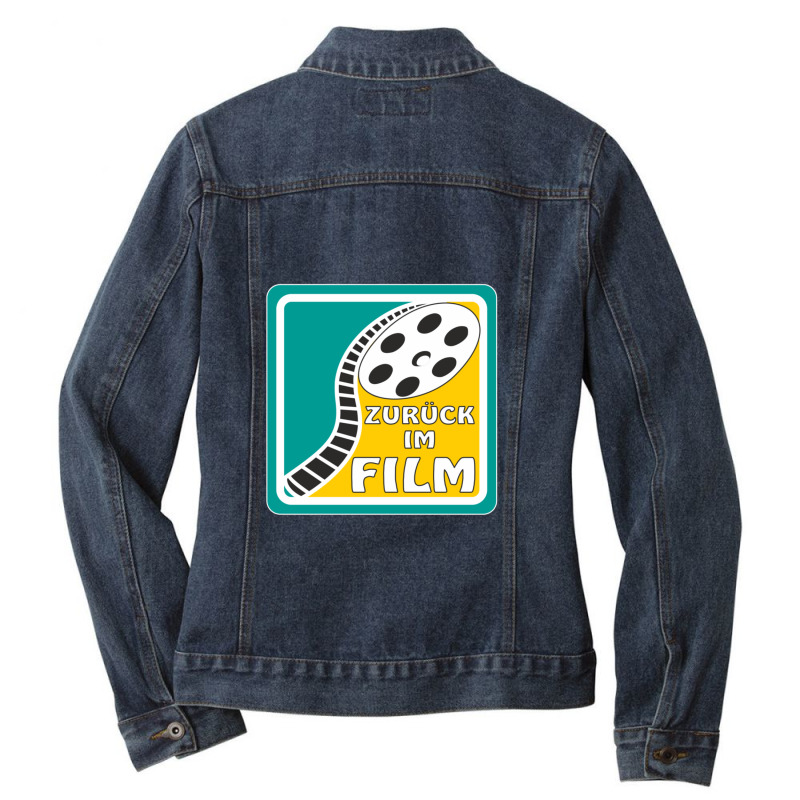 Film Reel Cinema Back In The Film Ladies Denim Jacket by NicholetteJeanHastings | Artistshot