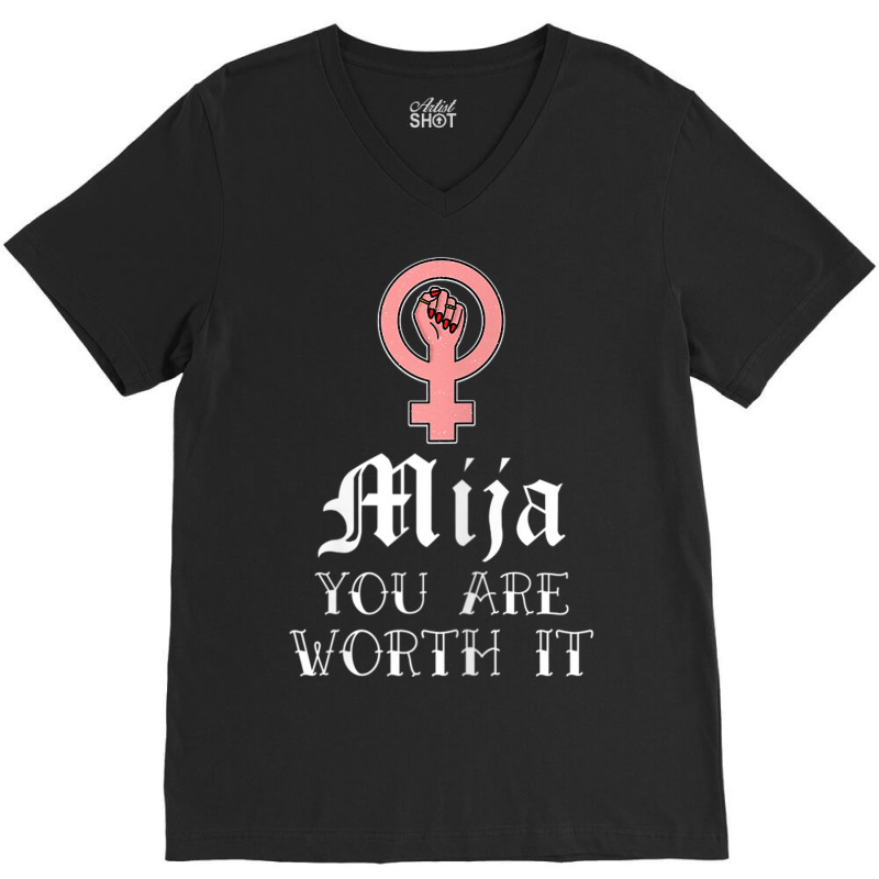 Womens Latinx Latina Empowerment Brave Strong Latina Power Feminist V-Neck Tee by BRANDONARKER | Artistshot