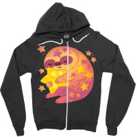 Galaxy Sloth Holding A Star Zipper Hoodie | Artistshot