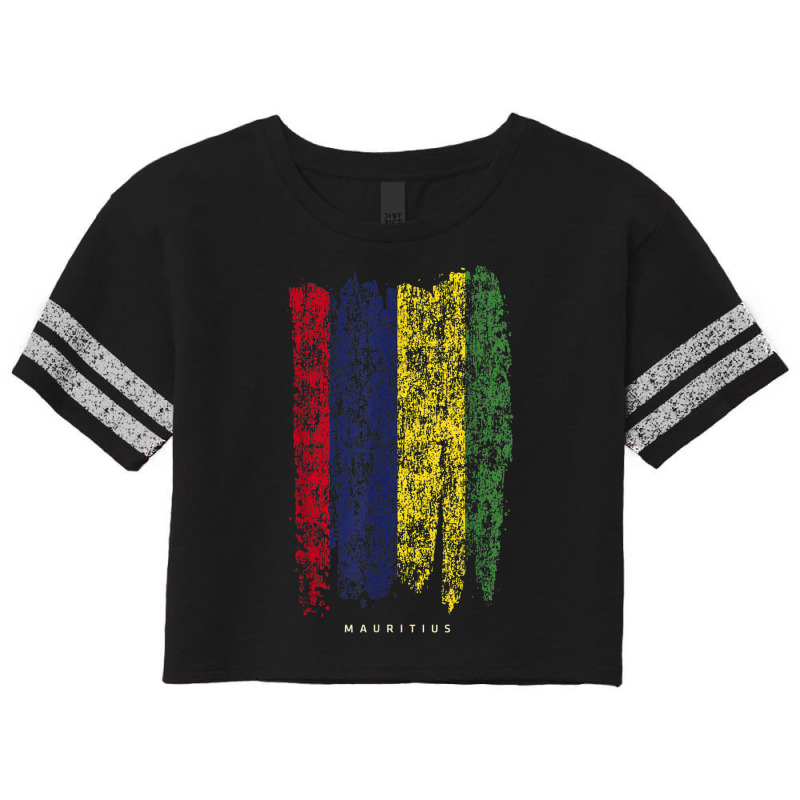 Vintage Mauritius Flag Retro Mauritian Flag Mauritian Scorecard Crop Tee by SARAHABEAU | Artistshot