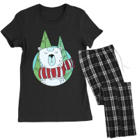 Winter Polar Bear With Scarf Women's Pajamas Set | Artistshot