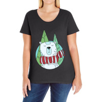 Winter Polar Bear With Scarf Ladies Curvy T-shirt | Artistshot