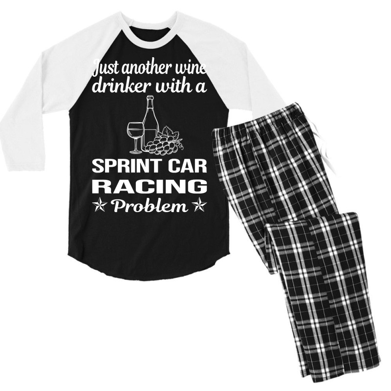 Funny Wine Drinker Sprint Car Cars Racing Men's 3/4 Sleeve Pajama Set | Artistshot