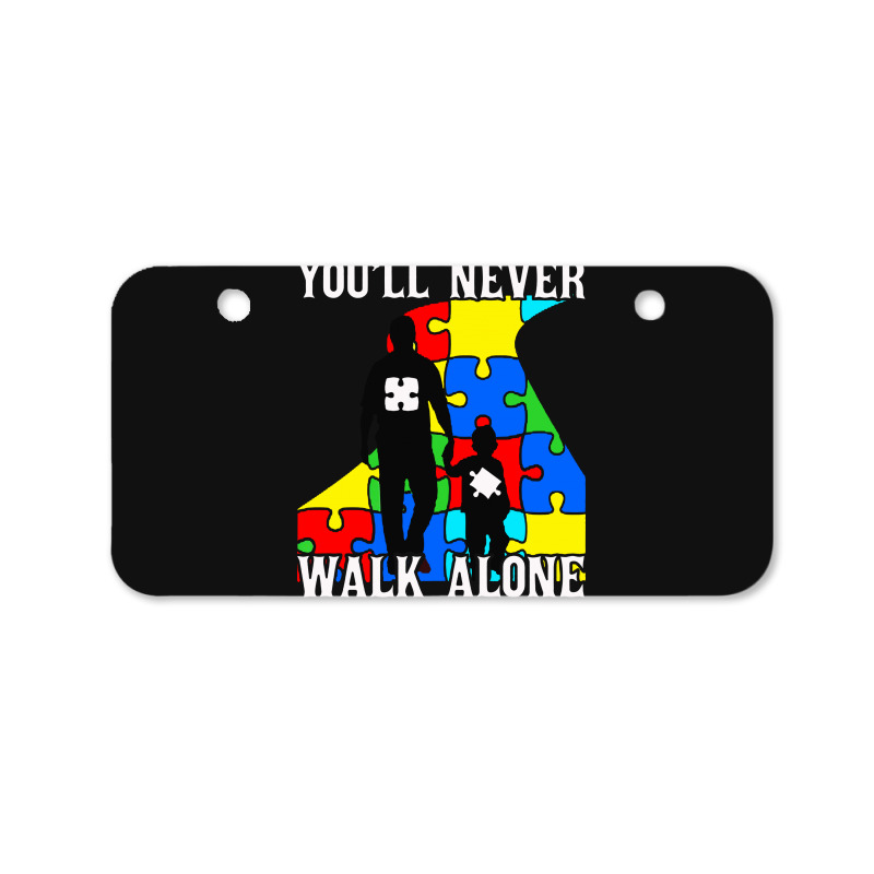 Never Walk Alone   Father And Son Bicycle License Plate | Artistshot