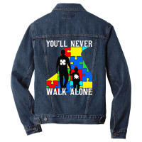 Never Walk Alone   Father And Son Men Denim Jacket | Artistshot