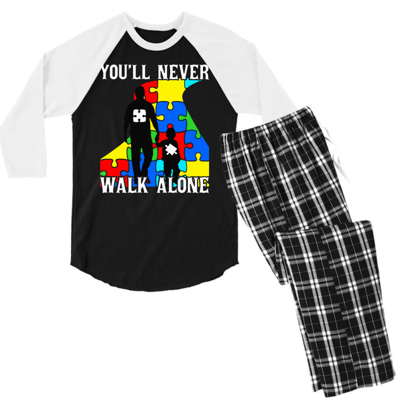 Never Walk Alone   Father And Son Men's 3/4 Sleeve Pajama Set | Artistshot