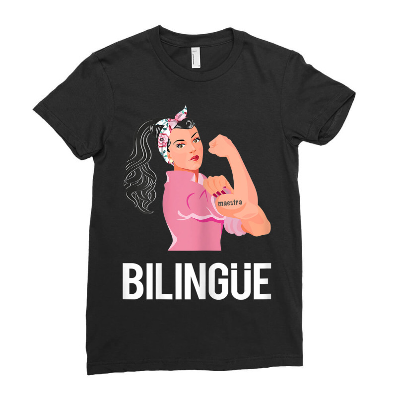 Womens Maestra Bilingue Bilingual Spanish Teacher Gifts Ladies Fitted T-Shirt by BRANDONARKER | Artistshot