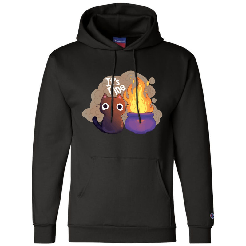 It's Fine Witchy Cat Champion Hoodie | Artistshot