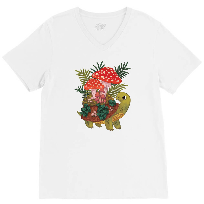 Mushroom Planty Turtle V-neck Tee | Artistshot