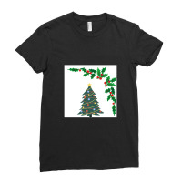 Christmas Tree And Lights Design Ladies Fitted T-shirt | Artistshot