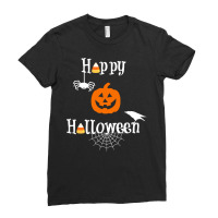 Happy Halloween  Candy Pumpkin Spider Crow Fun Tshirt Ladies Fitted T-shirt | Artistshot