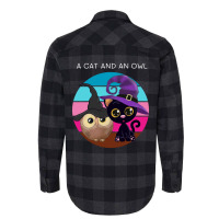 A Cat An And Owl Flannel Shirt | Artistshot