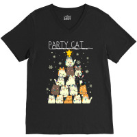 Funny Party Cat V-neck Tee | Artistshot