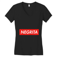 Womens Negrita Latina Afro Chica Bonita Black Spanish _004 Women's V-neck T-shirt | Artistshot