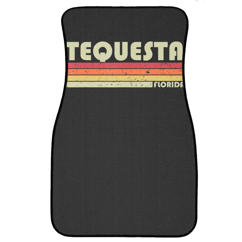 Tequesta Fl Florida City Home Roots Retro 70s 80s Front Car Mat | Artistshot