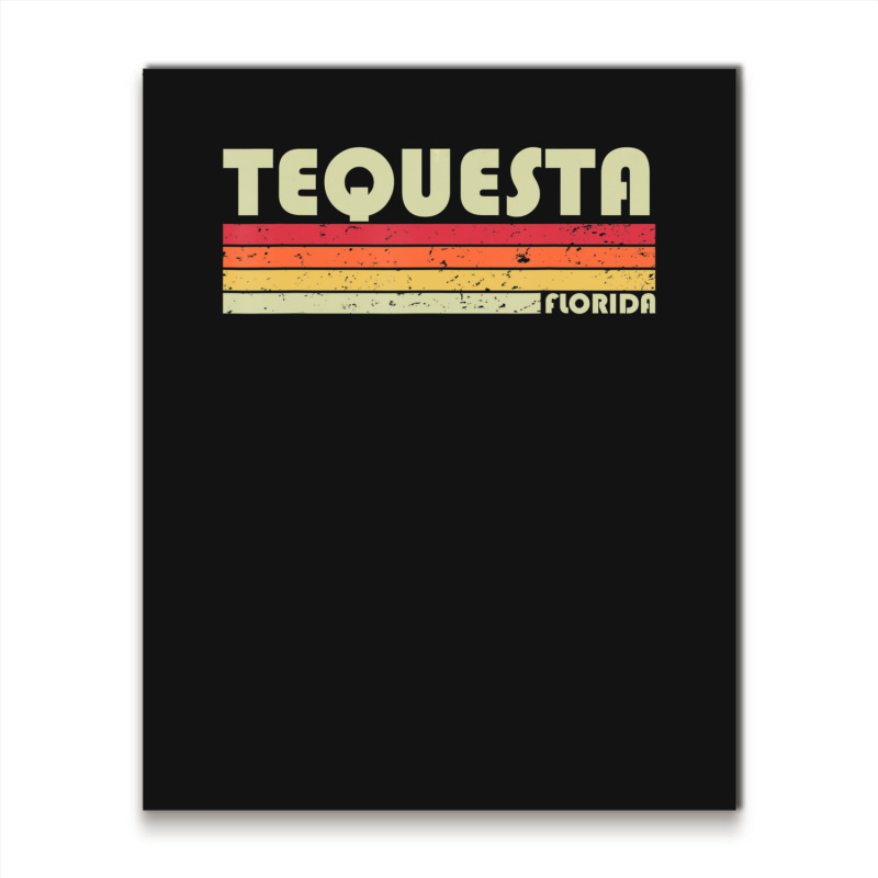 Tequesta Fl Florida City Home Roots Retro 70s 80s Metal Print Vertical | Artistshot